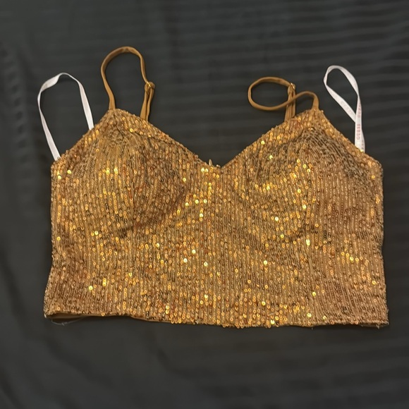 NWT Guess Wideleg Sequin Pallazzo Pants and Matching Camisole - Picture 5 of 10